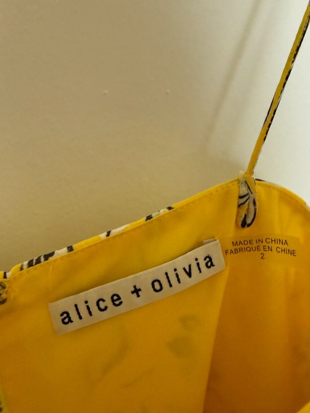 Alice + Olivia Glinda Yellow Floral Cotton Silk Mini Dress US 2 - Picture 5 of 7